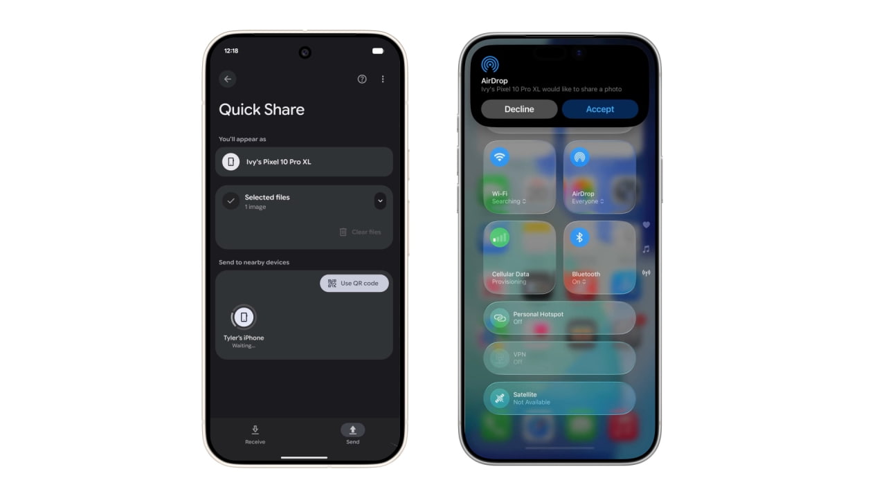 Google Quick Share добавляет поддержку AirDrop, обеспечивая прямую передачу файлов с iPhone
