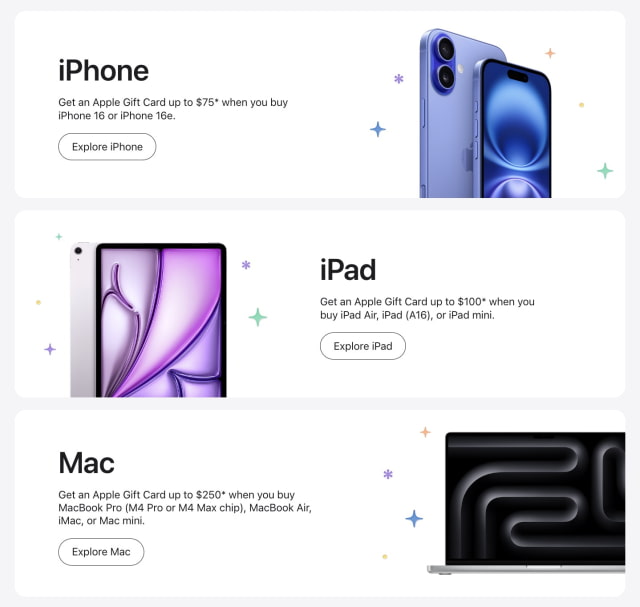 Apple's 2025 Black Friday Event Offers Up to $250 Gift Card With Purchase