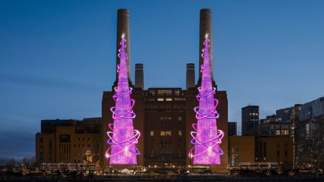Apple Lights Up Battersea Power Station With iPad-Designed Christmas Trees