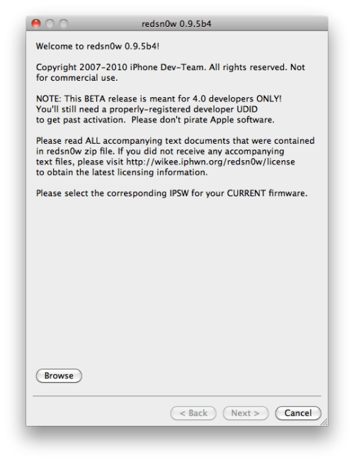 RedSn0w 0.9.5 Beta Can Jailbreak iOS 4.0 GM Seed