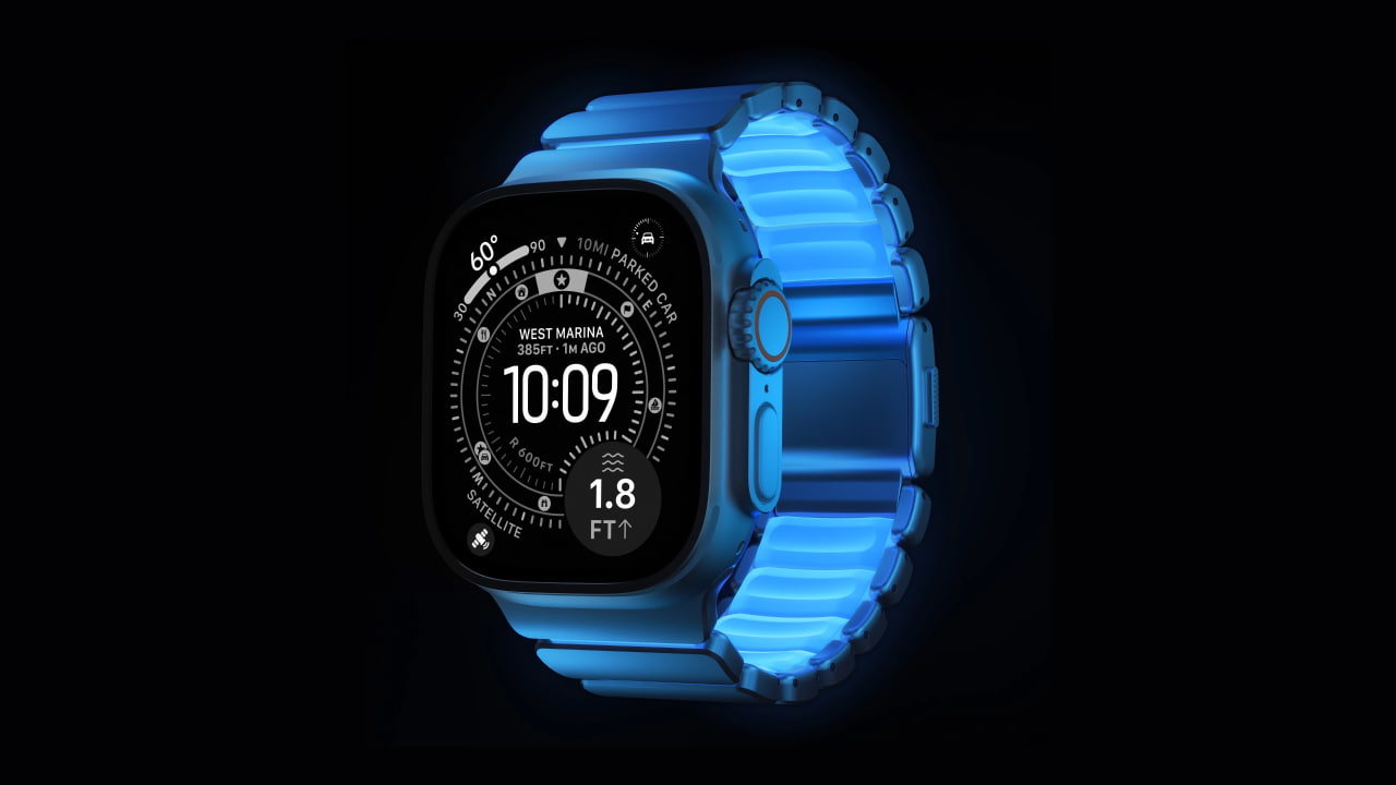Nomad представила ремешок «Icy Blue Glow» Stratos Band лимитированной серии для Apple Watch
