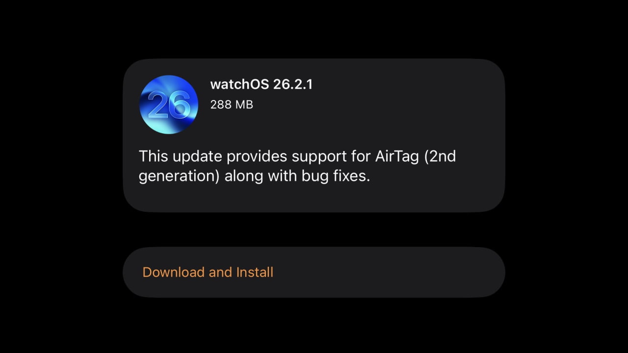 Apple выпускает watchOS 26.2.1 для Apple Watch [Скачать]