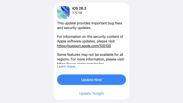 Apple Officially Releases iOS 26.3 and iPadOS 26.3 [Download]