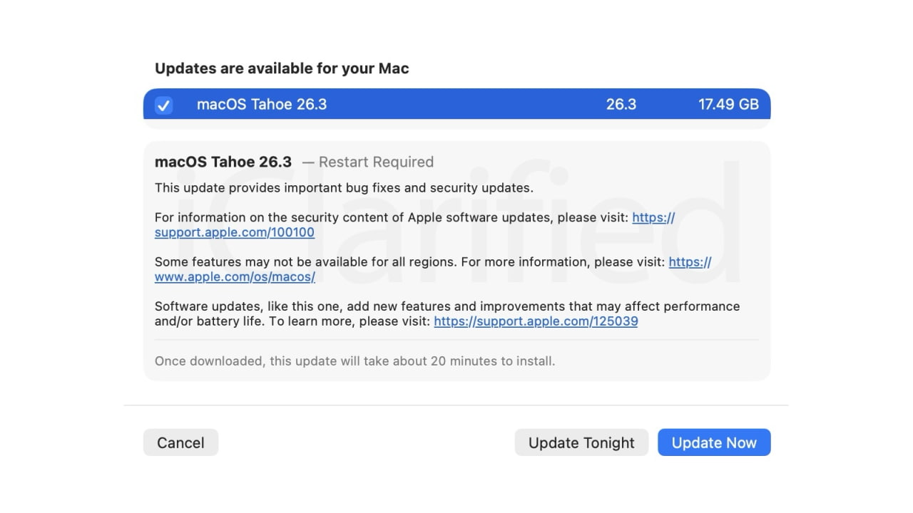 Apple официально выпускает macOS Tahoe 26.3 [Скачать]