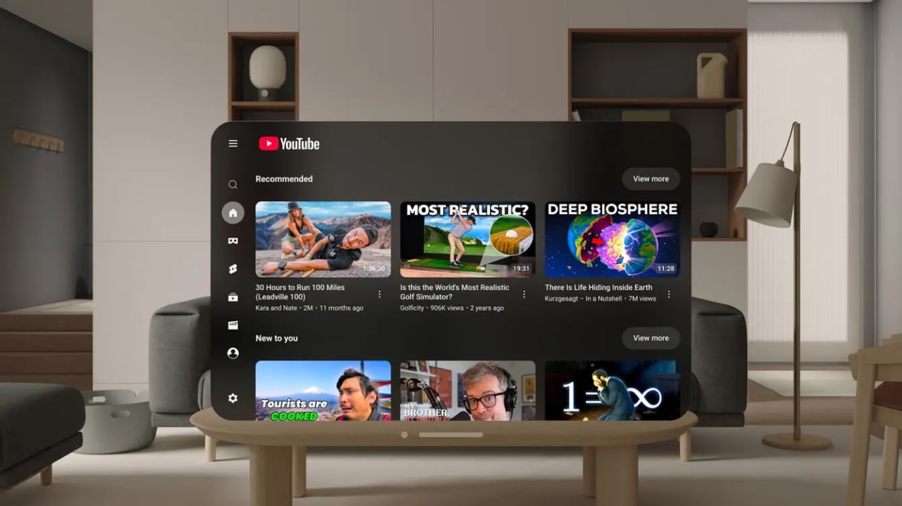 YouTube выпускает нативное приложение для Apple Vision Pro с поддержкой 8K-видео эксклюзивно для моделей с чипом M5