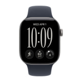 Apple Watch Series 12 (42mm, GPS, Aluminum, Space Gray) with Sport Band (S/M, Navy Blue)