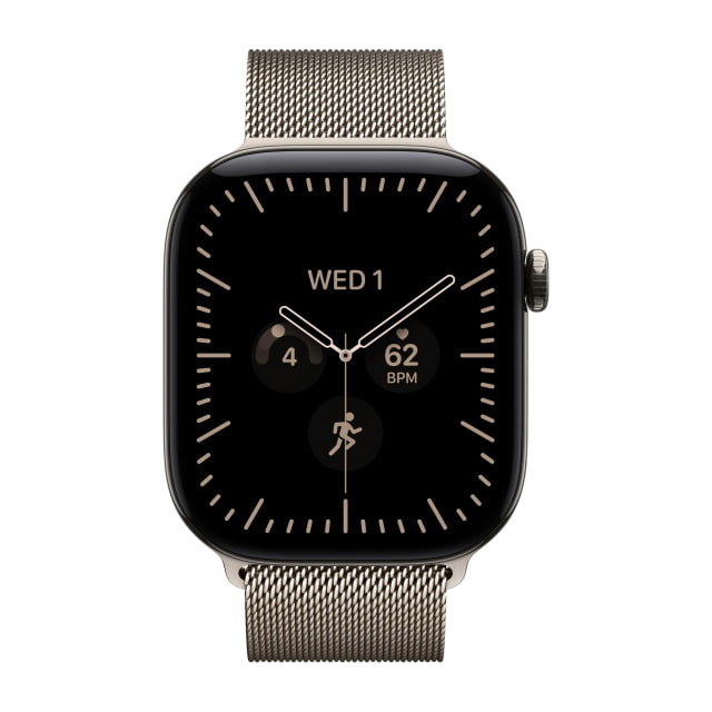 Apple Watch Series 12 (46mm, Cellular, Titanium, Natural) with Milanese Loop Band (M/L, Natural)