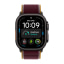 Apple Watch Ultra (4th Generation) (49mm, Cellular, Titanium, Black) with Trail Loop Band (S/M, Burgundy)