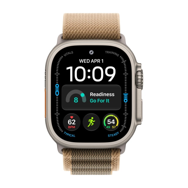 Apple Watch Ultra (4th Generation) (49mm, Cellular, Titanium, Natural) with Alpine Loop Band (Large, Desert)
