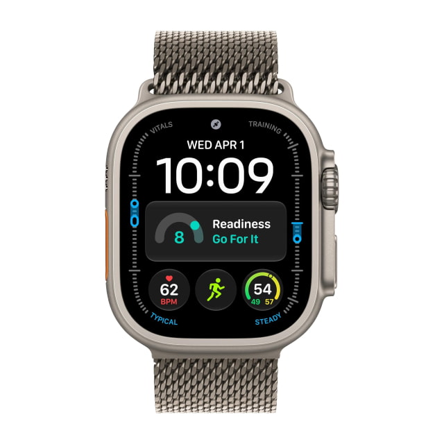 Apple Watch Ultra (4th Generation) (49mm, Cellular, Titanium, Natural) with Milanese Loop Band (Small, Natural)