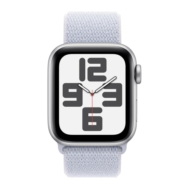 Apple Watch SE (2nd Generation) (40mm, GPS, Aluminum, Silver) with Sport Loop Band (Blue Cloud)