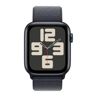 Apple Watch SE (2nd Generation) (44mm, GPS, Aluminum, Midnight) with Sport Loop Band (Ink)