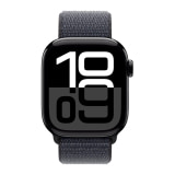 Apple Watch Series 10 (42mm, GPS, Aluminum, Jet Black) with Sport Loop Band (Ink)