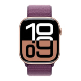 Apple Watch Series 10 (46mm, GPS, Aluminum, Rose Gold) with Sport Loop Band (Plum)