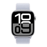 Apple Watch Series 10 (46mm, GPS, Aluminum, Silver) with Sport Loop Band (Blue Cloud)