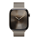 Apple Watch Series 10 (42mm, Cellular, Titanium, Natural) with Milanese Loop Band (Natural)