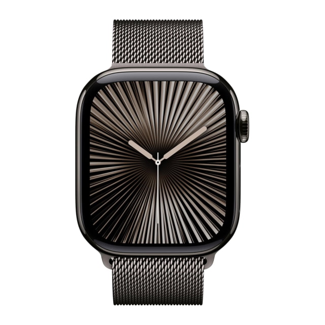 Apple Watch Series 10 (42mm, Cellular, Titanium, Slate) with Milanese Loop Band (Slate)