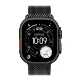 Apple Watch Ultra (3rd Generation) (49mm, Cellular, Titanium, Black) with Milanese Loop Band (Medium, Black)