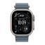 Apple Watch Ultra (3rd Generation) (49mm, Cellular, Titanium, Natural) with Ocean Band (One Size, Anchor Blue)