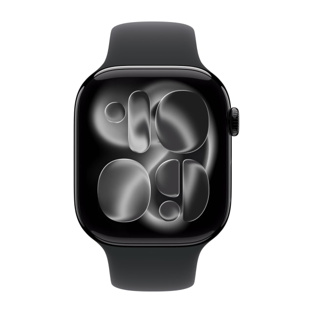 Apple Watch Series 11 (46mm, Cellular, Aluminum, Jet Black) with Sport Band (M/L, Black)