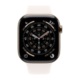 Apple Watch Series 11 (46mm, Cellular, Titanium, Gold) with Sport Band (M/L, Light Blush)