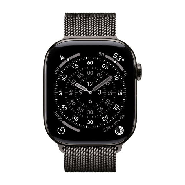 Apple Watch Series 11 (46mm, Cellular, Titanium, Slate) with Milanese Loop Band (M/L, Slate)