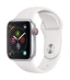 Apple Watch Series 4 (GPS + Cellular) - 40mm, Silver Aluminium Case, White Sport Band