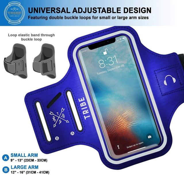 TRIBE Water Resistant Smartphone Armband Case Large (Black