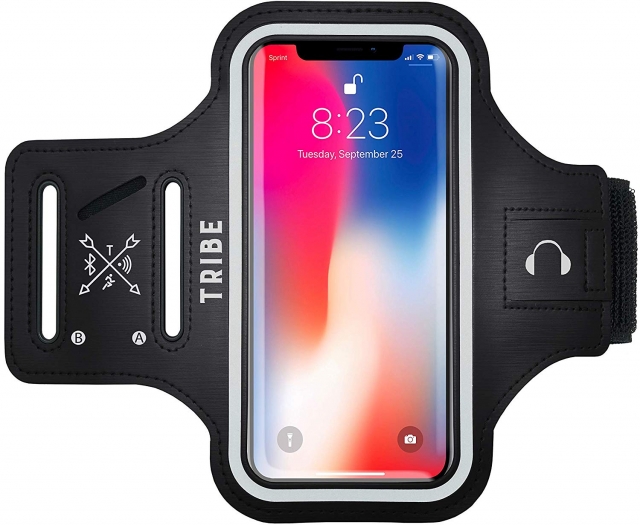 TRIBE Water Resistant Smartphone Armband Case - Medium (Black)