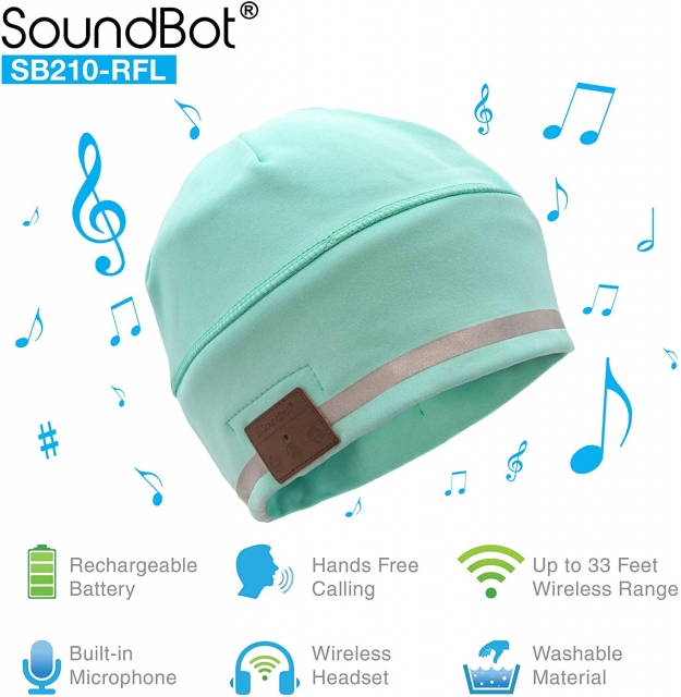 SoundBot SB210 Bluetooth Beanie (Reflective Light Blue)