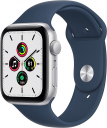 Apple Watch SE (GPS, 44mm, Silver Aluminum Case, Abyss Blue Sport Band)