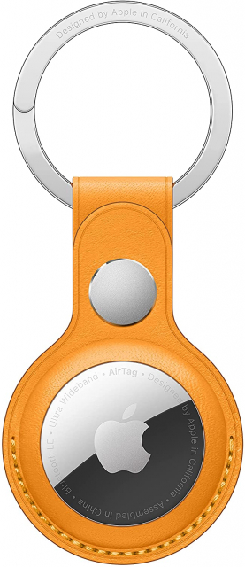 Apple AirTag Leather Key Ring (California Poppy)