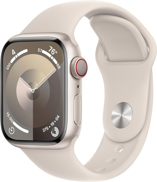 Apple Watch Series (Cellular, 41mm, Starlight Aluminum Case, Starlight Sport Band S/M)