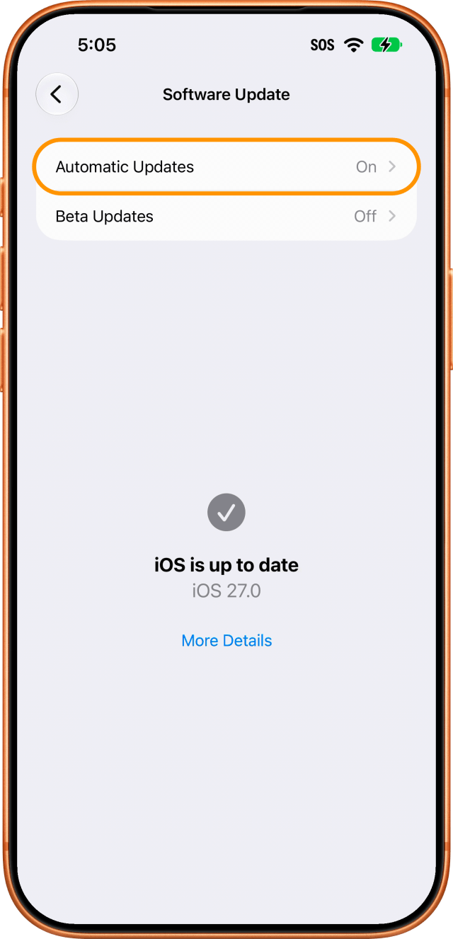 Tap Automatic Updates