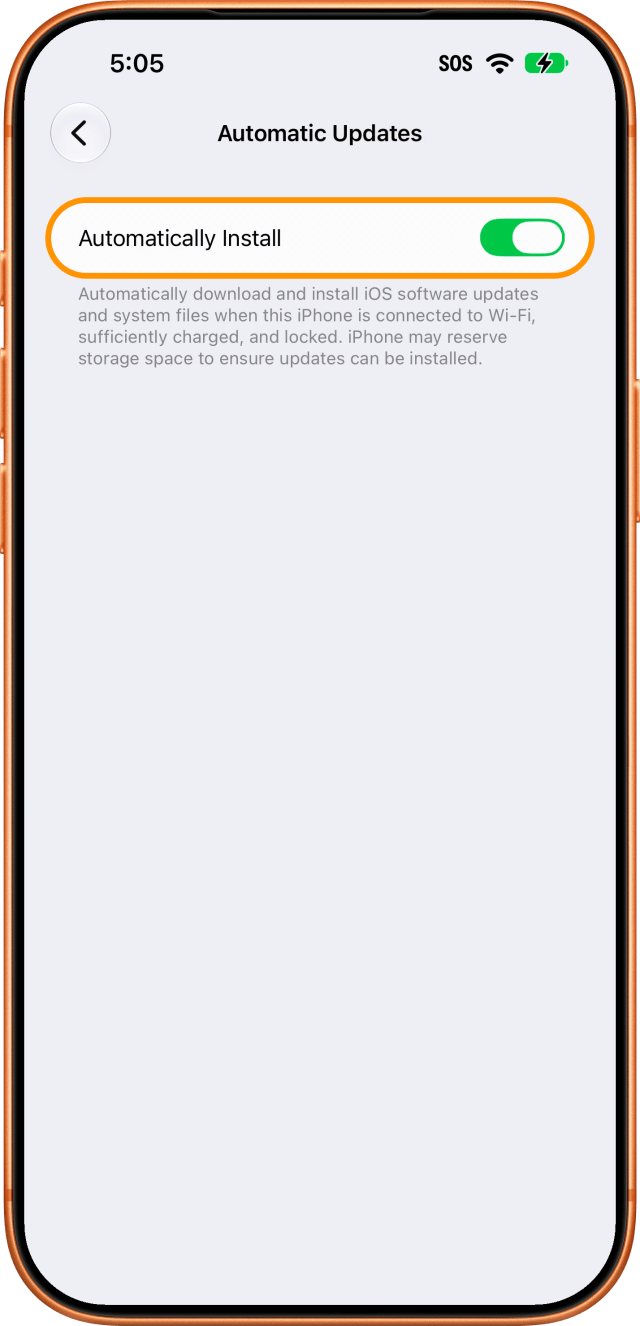 Turn off Automatically Install