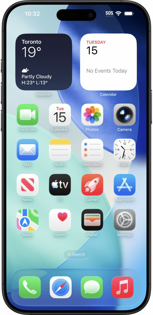 Back to the Home Screen to open Settings again