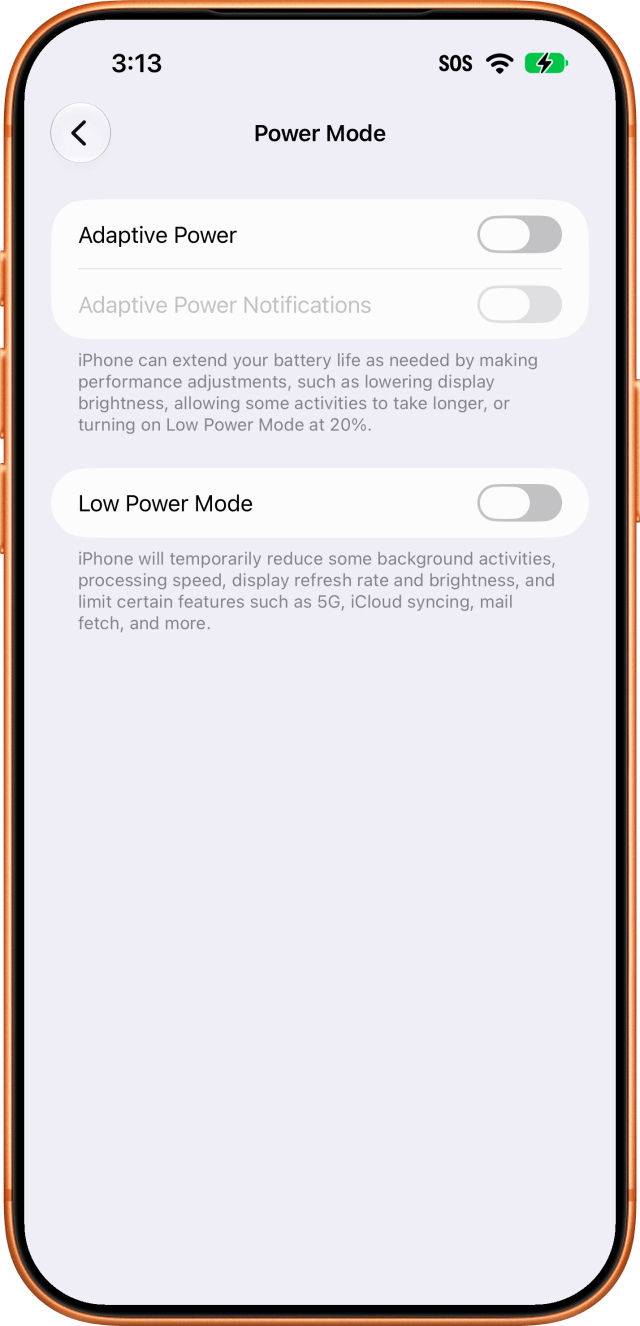 Adaptive Power off, Adaptive Power Notifications greyed out