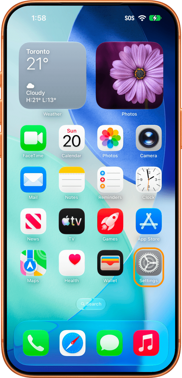 Open Settings again from the Home Screen
