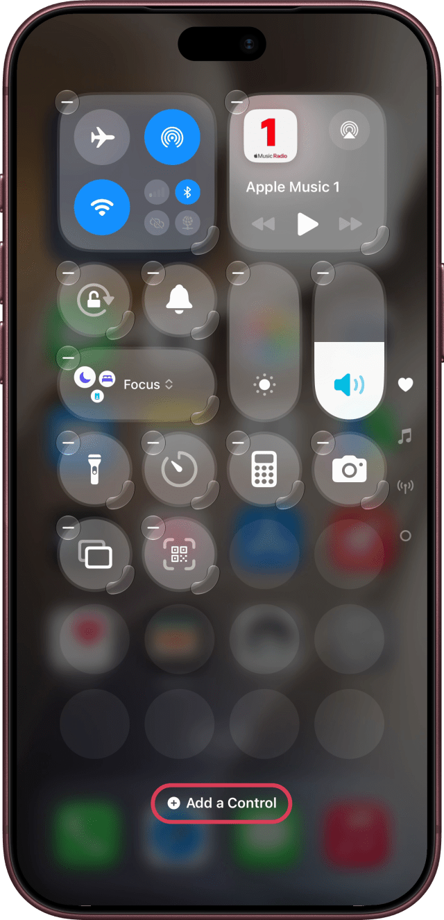Add a Control outlined at the bottom of Control Center's edit mode.