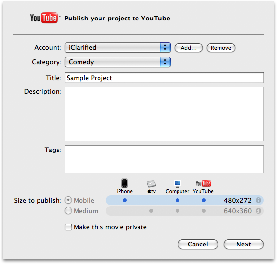 How to Publish an iMovie Project to YouTube
