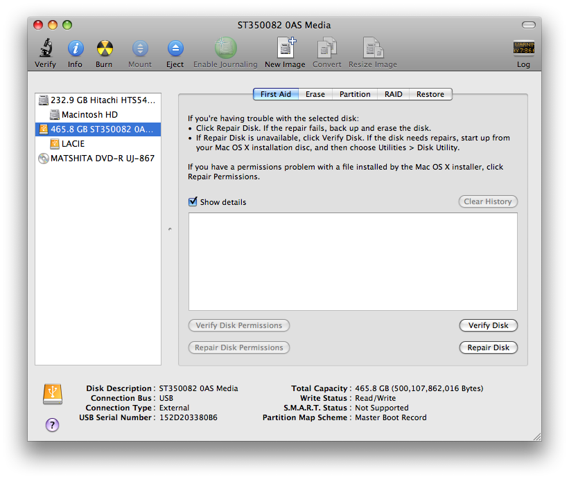 how to repair external hard drive mac disk utility