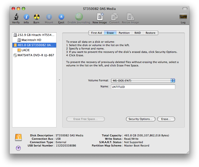 Format a Hard Drive Using Mac OS X Disk Utility