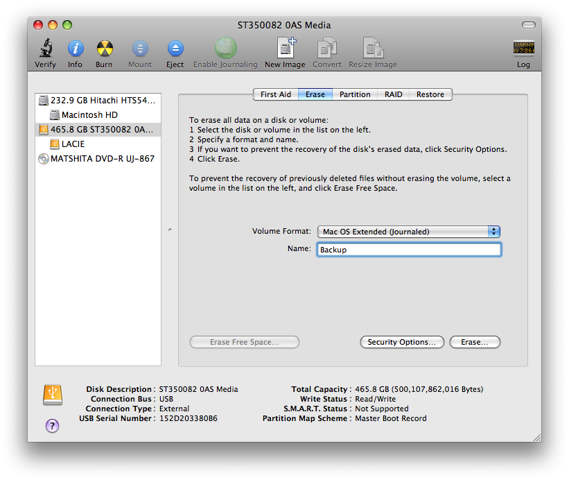 Format a Hard Drive Using Mac OS X Disk Utility