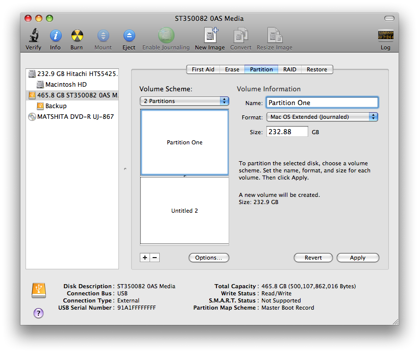 Partition a Hard Drive Using Mac OS X Disk Utility