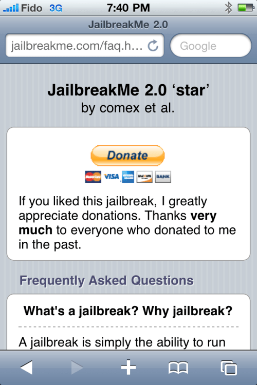 Como aplicar Jailbreak a tu iPhone usando JailbreakMe [4.0.0, 4.0.1]