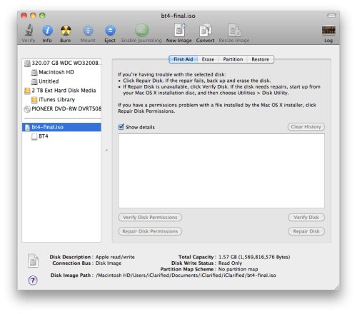 Como quemar una imagen de ISO CD o DVD usando Mac OSX Snow Leopard
