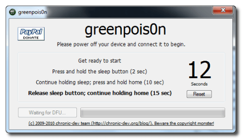 Hur du Jailbreakar din iPhone 3GS, iPhone 4 med Greenpois0n (Windows)