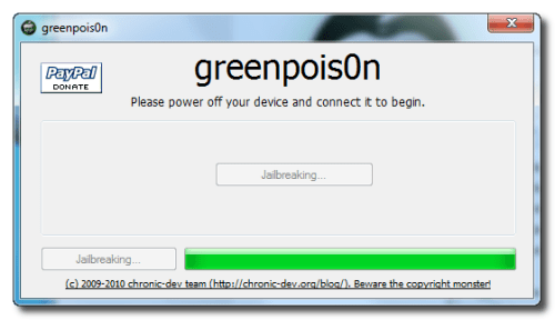 Ako previest Jailbreak na  iPhone 3GS, iPhone 4 pouzitim  Greenpois0n (Windows)