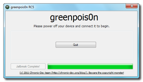 Инструкция по джейлбрейку iPhone 3Gs/4 с помощью утилиты Greenpois0n (Windows)