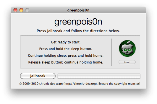 Comment Jailbreaker votre iPhone 3GS, iPhone 4 en utilisant Greenpois0n (Mac)